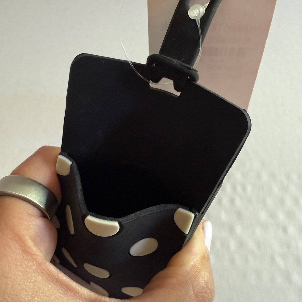 Kate Spade Black and White Dot Silicone Card Case - Picture 2 of 3